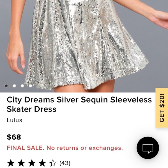 NWT Lulu’s rose gold sequin skater dress - Picture 8 of 8